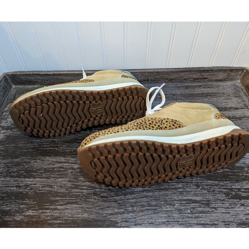 Madewell Women's Tan/Animal Print/Blue Sneaker Size 6.5 - Picture 7 of 7